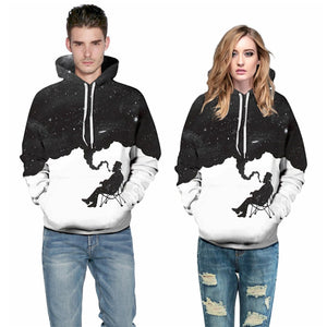 Smoke Cloud Thinkingman Sweatshirt Streetwear Hoodie Allover Print - BernardoModa