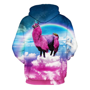 Lama Aesthetic Vaporwave Sweatshirt Streetwear Hoodie Allover Print - BernardoModa