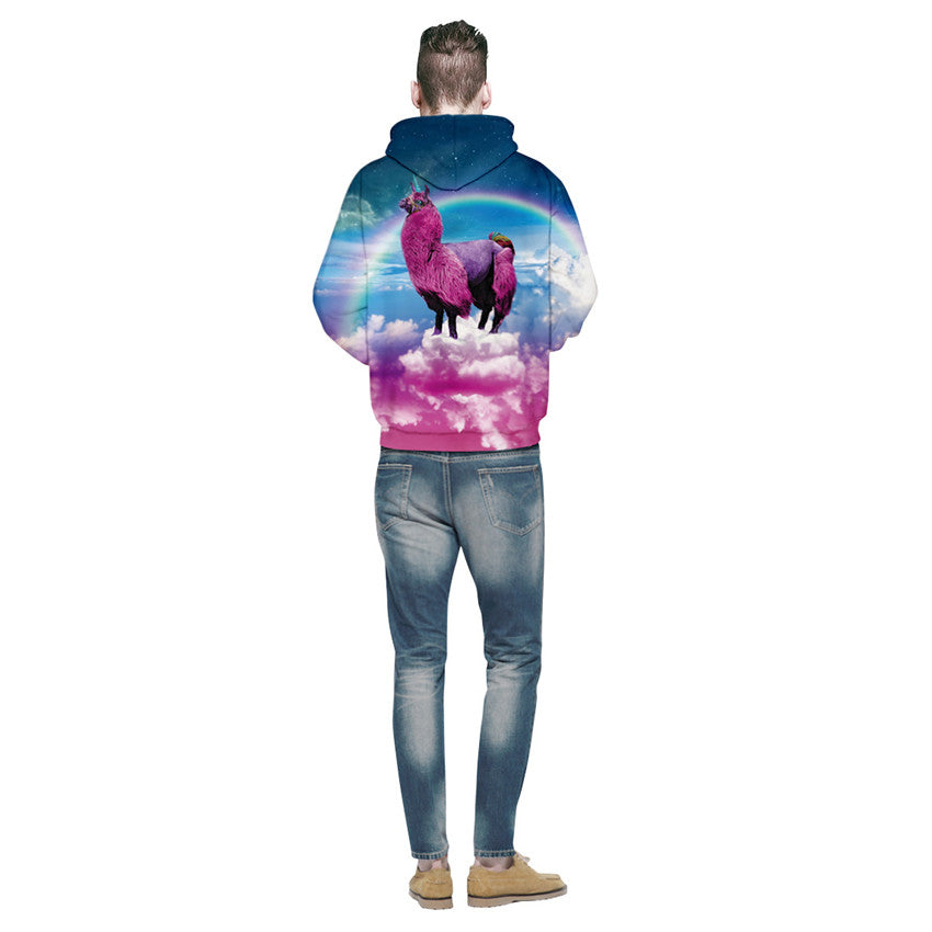 Lama Aesthetic Vaporwave Sweatshirt Streetwear Hoodie Allover Print - BernardoModa