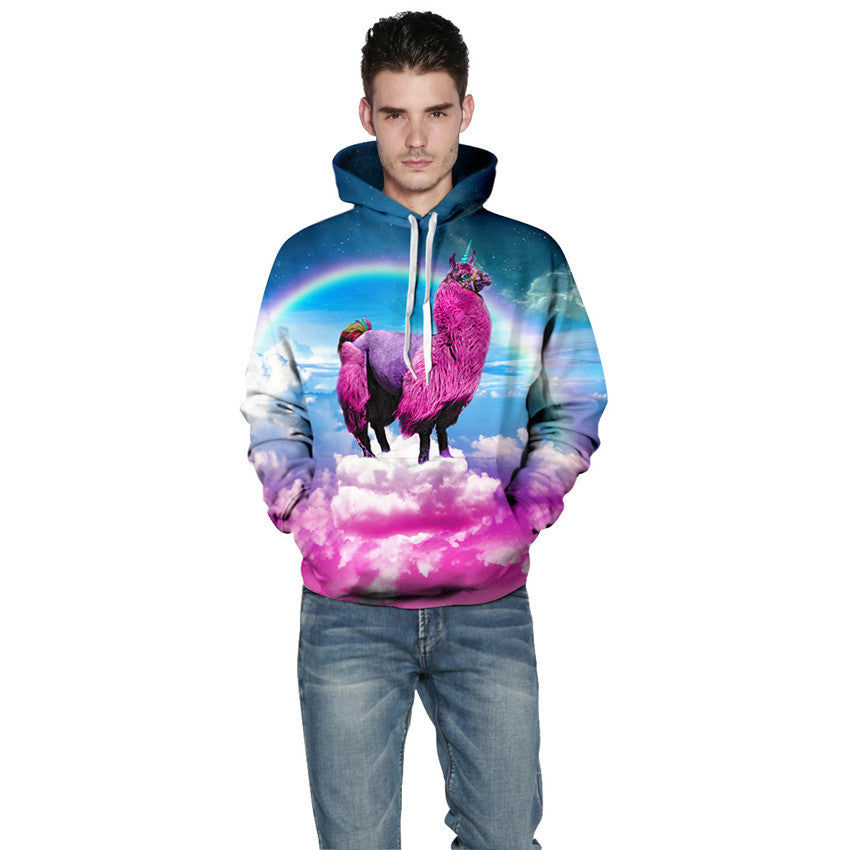 Lama Aesthetic Vaporwave Sweatshirt Streetwear Hoodie Allover Print - BernardoModa