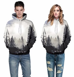 Antumn/Winter Aesthetic Forest Sweatshirt Streetwear Hoodie Allover Print - BernardoModa