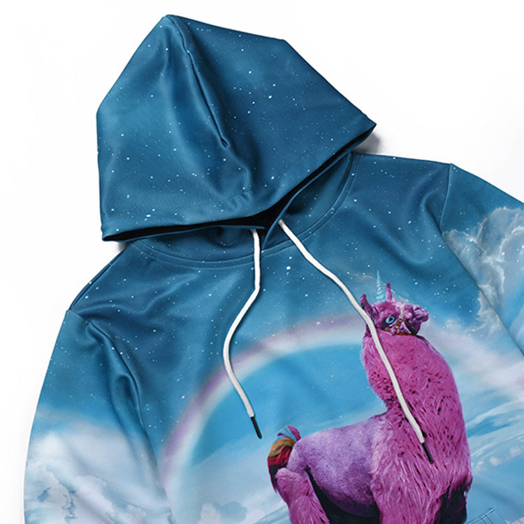 Lama Aesthetic Vaporwave Sweatshirt Streetwear Hoodie Allover Print - BernardoModa