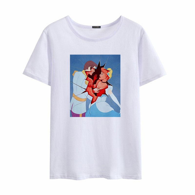 Disney Princess Middle finger White Tee - BernardoModa