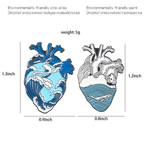 Ocean Series Enamel Pin Heart Mermaid Enamel Pin