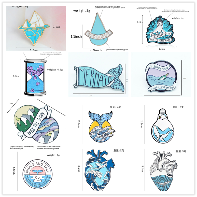 Ocean Series Enamel Pin Heart Mermaid Enamel Pin