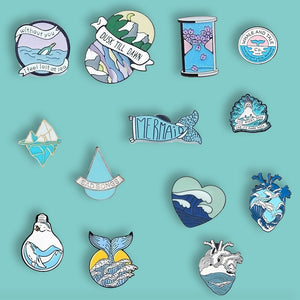 Ocean Series Enamel Pin Heart Mermaid Enamel Pin