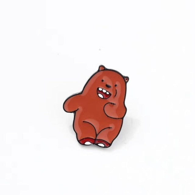 Cute Bear Polar Bear Panda Brown Bear Cartoon Animal Jewelry Gift Metal Enamel Pin