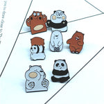 Cute Bear Polar Bear Panda Brown Bear Cartoon Animal Jewelry Gift Metal Enamel Pin