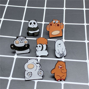 Cute Bear Polar Bear Panda Brown Bear Cartoon Animal Jewelry Gift Metal Enamel Pin