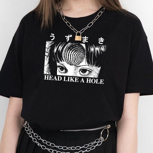 Head Like A Hole Aesthetic Art Black Tee Shirt