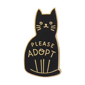 Edgy Introvert Loner Loser Club Autism Cat Punk Black White Jewelry Gift Enamel Pin