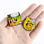 THIS IS FINE Cartoon Dog Meme Animal Enamel Pin