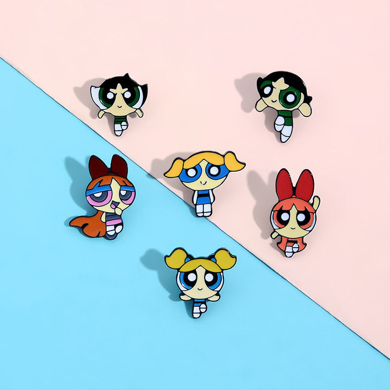 Powerpuff Girls Cartoon Enamel Pin