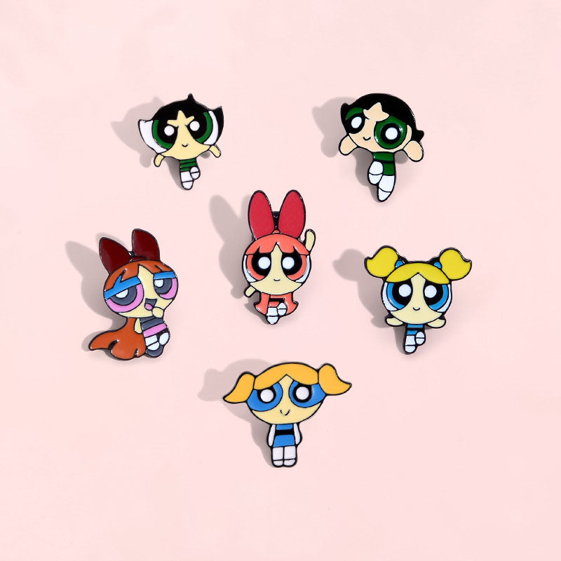 Powerpuff Girls Cartoon Enamel Pin