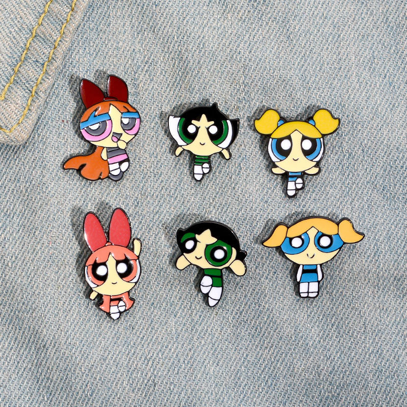 Powerpuff Girls Cartoon Enamel Pin