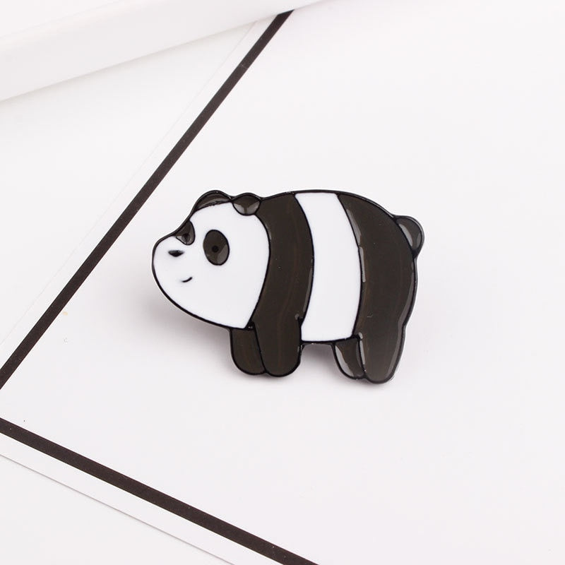 Cute Bear Metal Enamel Pin Polar Bear Panda Brown Bear Cartoon Animal Jewelry Gift Enamel Pin