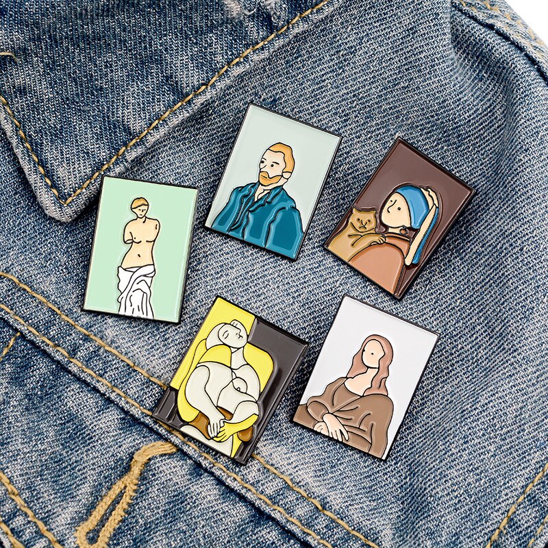 Oil painting Enamel Pin People are famous Artwork Creative Enamel Pin