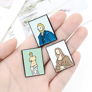 Oil painting Enamel Pin People are famous Artwork Creative Enamel Pin