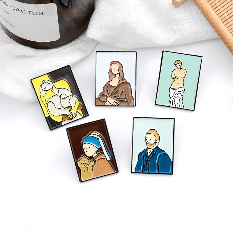 Oil painting Enamel Pin People are famous Artwork Creative Enamel Pin