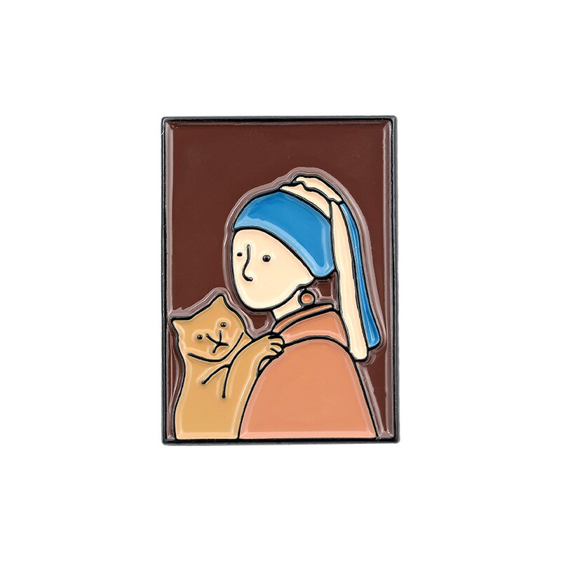 Oil painting Enamel Pin People are famous Artwork Creative Enamel Pin