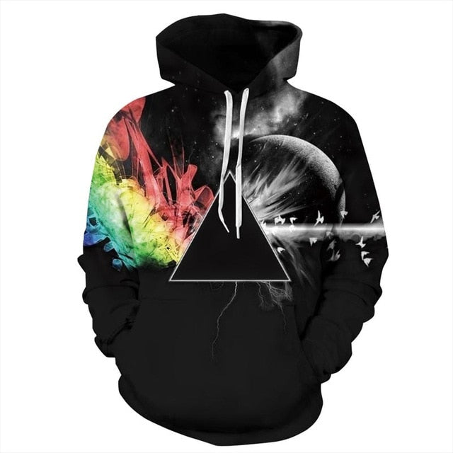 Rainbow Triangle Universe Clash Sweatshirt Streetwear Hoodie Allover Print - BernardoModa