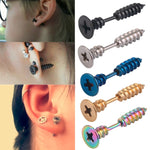 Unisex Stainless Aesthetic Quality Steel Screw Earrings - BernardoModa