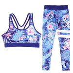 Flowers Design Sporting Suit Women's Two Piece Tracksuit Leggings And Tops - BernardoModa