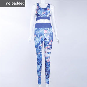 Flowers Design Sporting Suit Women's Two Piece Tracksuit Leggings And Tops - BernardoModa