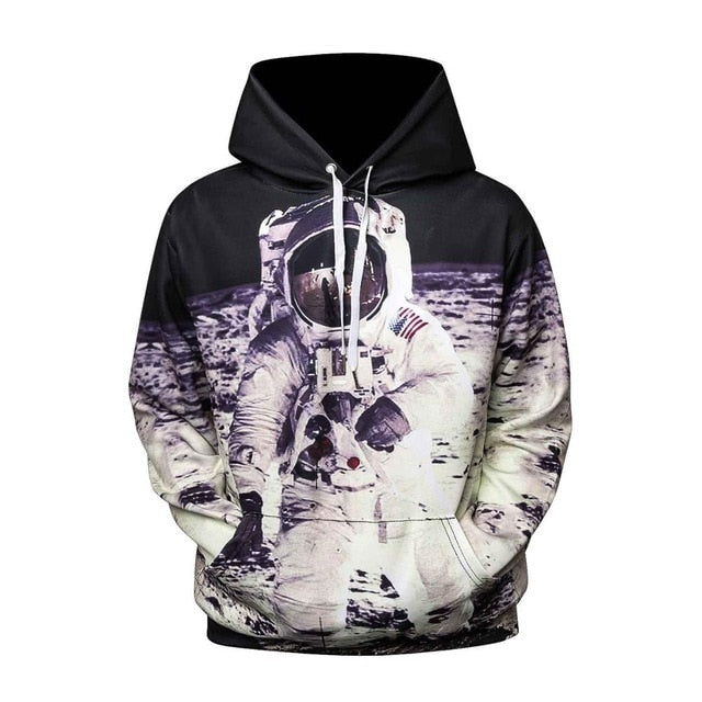 Astronaut Moon Landing Sweatshirt Streetwear Hoodie Allover Print (+ Other Special Hidden Cool Designs) - BernardoModa