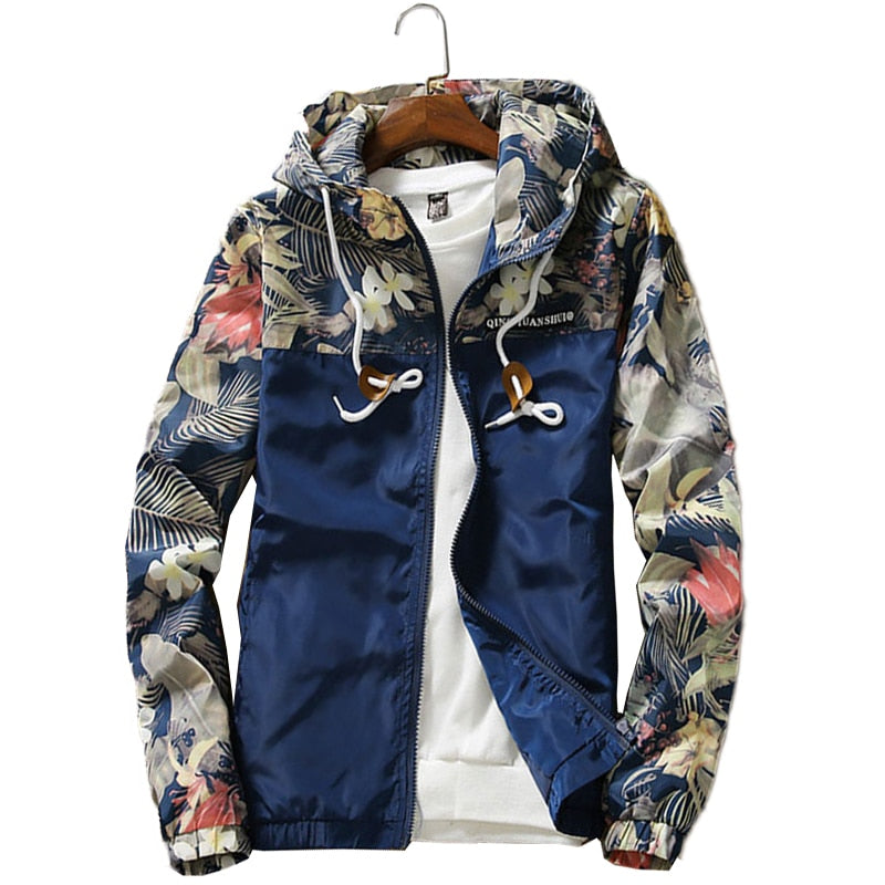 Trendy Autumn Floral Jacket Streetwear Hoodie Allover Print - BernardoModa