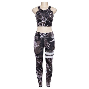 Another Flowers Design Sporting Suit Women's Two Piece Tracksuit Leggings And Tops - BernardoModa