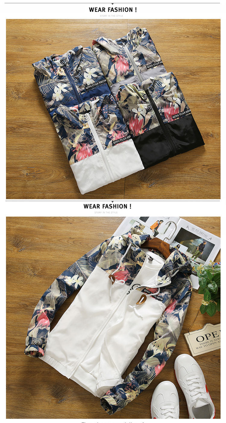 Trendy Autumn Floral Jacket Streetwear Hoodie Allover Print - BernardoModa