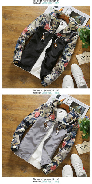 Trendy Autumn Floral Jacket Streetwear Hoodie Allover Print - BernardoModa