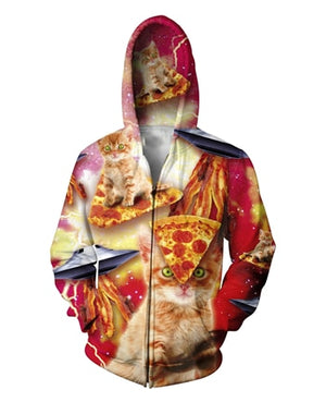 Cute KItten Pizza Hoodie/Sweatshirt/Short Sleeves - BernardoModa