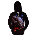 Wolf Moon Zipper Sweatshirt Streetwear Hoodie Allover - BernardoModa