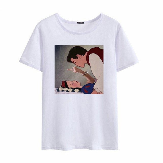 Disney Princess Middle finger White Tee - BernardoModa