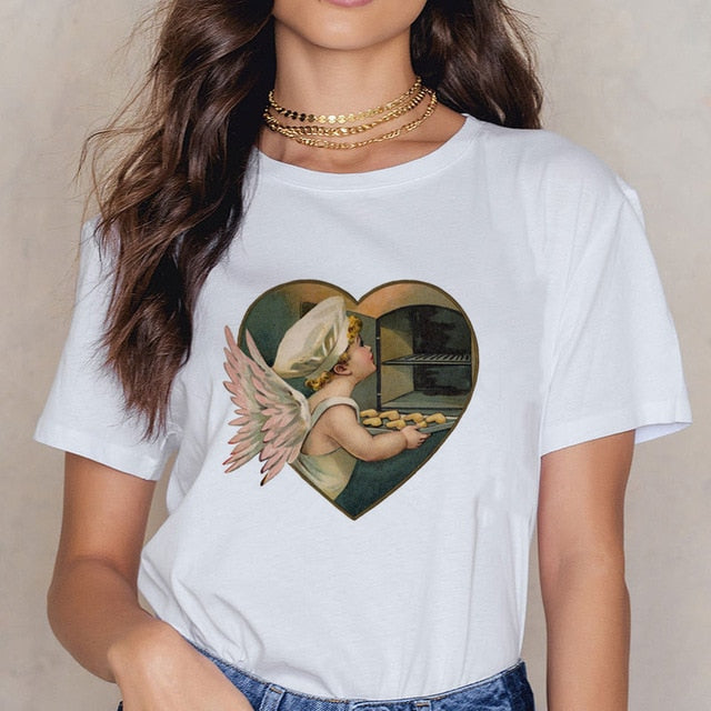 Angel 90s Fashion Aesthetic Harajuku 2 Tee - BernardoModa