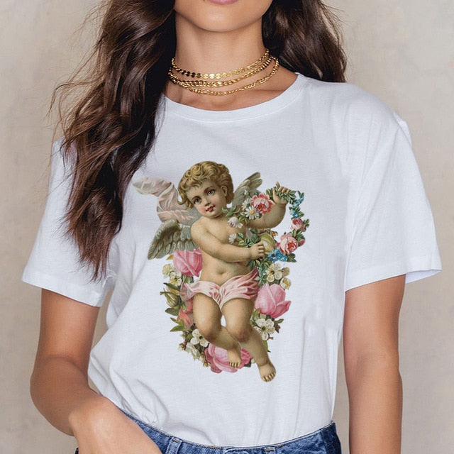 Angel 90s Fashion Aesthetic Harajuku Tee - BernardoModa