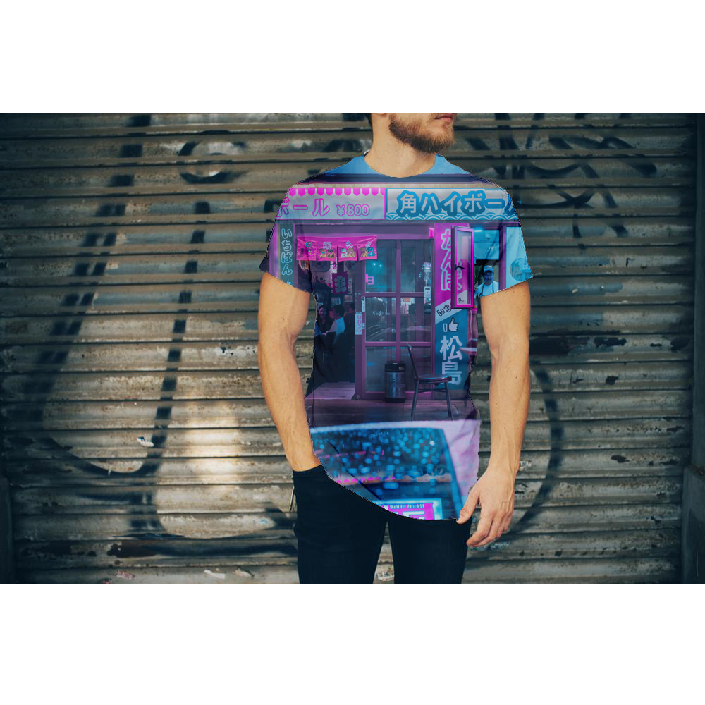 Chinese Storefront Vaporwave Tee - BernardoModa